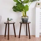 2 Pack Wooden Plant Stands Stool Classy End Side Table Nightstand Hold 70 kg Pot
