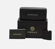 Versace Sunglasses Leather Hard Case ONLY with MicroFiber Cleaning Cloth New