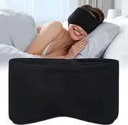 FRESHME Black Sleep Eye Mask with Noise Cancelling Earmuffs - Block Out Light Contoured Night Blindfold Eye Sleeping Mask with Ear Cover for Men Women Side Sleeper Night Gift