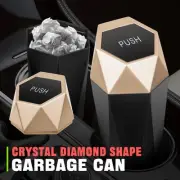 2x Car Automobile Trash Can Portable Dustbin Garbage Bin Holder Box w/ Gold Lid