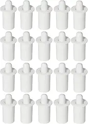 [Roczential] 20PCS Spring Loaded Shutter Repair Pins - White Plastic Replacement Pins for Plantation Shutters, Movable Louver Blade Staples Repair Kit (White)