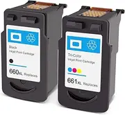 ExtraPrint 2-Pack Compatible Replacement for Canon PG-660XL PG660XL CL-661XL High Yield Ink Cartridges Combo [1Black + 1Colour] for PIXMA TR7060 TR7060a TS5360 TS5365
