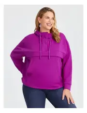 [Taking Shape] Modal Half Zip Hoodie in Vivid Viola
