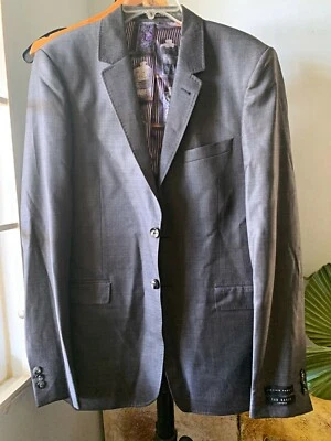 NWOT Ted Baker LONDON MEN'S suit jacket 40T TALL wool WOVEN IN ITALY