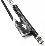 Vingobow 4/4 Carbon Fiber Violin Bow, Black Horsehair Handmade Fiddle Bow, Well Balanced with Ebony Fleur-de-Lis Frog for All Skill Levels