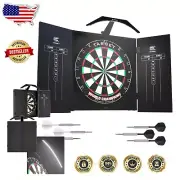 Luxury Dartboard Set with Arc Lighting & Brass Darts - Complete Game Package