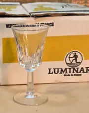 Vintage Verreire D'Arques Luminarc France Crystal Aperitif Cordial Glasses Set/7