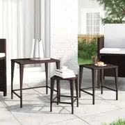 Garden Nesting Tables Side Coffee Tea Sofa Table 3 pcs Poly Rattan vidaXL