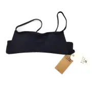 Billabong M Sol Searcher Square Bralette Bikini Top Black Adjustable Straps NWT
