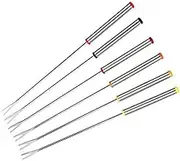 Ciieeo 6pcs Dessert Fork Fondue Steel Marshmallows Forks Party Chocolate Fountain Stainless Multiple Glass Cutlery Spoon Fork Creative Fruit Fork Pastry Fork Serving Fork Random Color