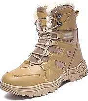 [NVBHOF] Winter High Top Tactical Boots, Breathable Fleece Warm Outdoor Lace Up Hiking Shoes, Men's Waterproof Tactical Work Boots, for Tactical Combat Boots