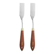 2pcs Painting Palette Knife 3.15" x 0.91" Stainless Steel Flat Blade