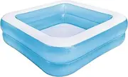 [Jilong] JL-688444 BL Square 2-Ring Pool, 59.1 x 59.1 x 17.7 inches (150 x 150 x 45 cm), Inflated Size, Includes Large Air Plug/Drain Plug