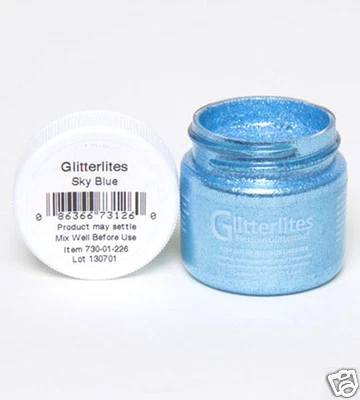 SKY BLUE Flexible Glitter Angelus Shoe Paint for leather & Synthetic SPARKLE
