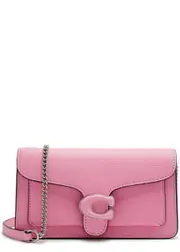Coach Tabby Leather Wallet-on-chain - Pink ONE SIZE