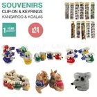 24x Australian Souvenirs Bulk Kangaroo Koala Clip Ons Keyrings Flag Aussie Grey