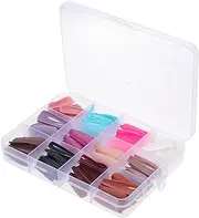 Healeved Frosted Ballet Fake Nails 1 Box 240 Sheets Manicure Kit Nail Art Tips Safe Scratch Resistant for Salon Home