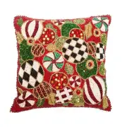 MacKENZIE CHILDS JOLLY ORNAMENTS THROW PILLOW BNWT