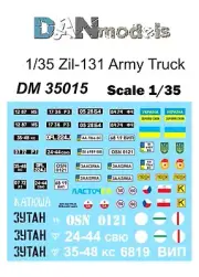 Dan Models 35015 ZIL-131 Decals Military, Army Truck, 1/35 scale kit, New in Box
