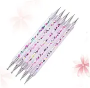 HONMEET Nail Art Pearls Dotting Pen 5pcs Double-headed Acrylic Rod Rhinestone Beads Picker Studded Rhinestones Comfortable and Easy to Handle