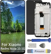 Int'x Display for Xiaomi Redmi Note 10 5G 22041219G LCD Screen Replacement Touchscreen with Tool Black with Frame