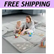 Lightweight 59x59 Inch Play Mat with Foldable Design & Animal Theme for Babies