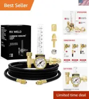 Argon Regulator Brass Gauge 10-60 CFH with Hose for MIG TIG Welding Use