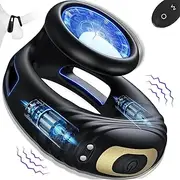 Remote Vibrating Cock Ring - LATUNE, Silicone Ring with 10 Intense Vibrations, Stretchy Dual Ring Men's Vibrator for Longer Harder Stronger Erections, Adult Sex Toys for Couples, Men
