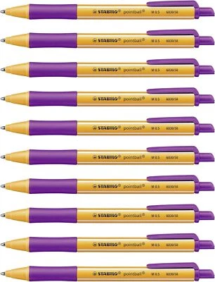 Ballpoint Pen - STABILO pointball - Pack of 10 - Lilac