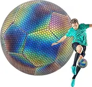 Light Up Soccer Ball - Football Painting Lamp Kit | Glow in The Dark Soccer for Kids | Leather Training Football Ball Glow | Glowing Ball with 2 Color LED Lights | Waterproof Cool Fun Football