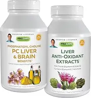 Andrew Lessman PC Liver & Brain Benefits + Liver Anti-Oxidant Extracts Kit: 600 Capsules(360sg+240cp) – Phosphatidyl Choline, Milk Thistle, Artichoke, Curcumin. Supports Healthy Liver & Brain Function