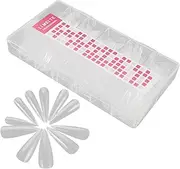 WOONEKY Set of 500 Almond Shape Nail Tips Full Cover Press on Nails Natural Look for Home Professional Manicure