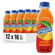 Mango Madness Flavored Juice Drink, 16 fl oz recycled plastic bottle, Pack of 12
