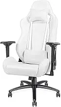 KJLY Boss Chair Ergonomic Computer Chair Office Chair Game Chair Managerial & Executive Chairs, Leather Backrest Chair Swivel Chair, White