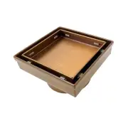 RADIANT Brushed Bronze 316 Stainless Steel Square Tile Insert Floor Grate 100...