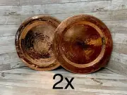 2x Mexican Hammered Copper Charger/ Plate Plato De Cobre Mexicano