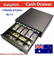 DailyPOS Australian Electronic Cash Drawer Box RJ11 12v/24v 5 Notes 8 Coins POS