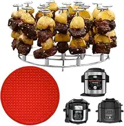 INFRAOVENS Pressure Cooker Accessories Rack For Ninja Foodi 8-Quart OL701, OL601, OS400, FD401 and Air Fryer, Set with Silicone Heat Resistant Liner, Skewer Stand for Kabobs 10-in-1, 14-in-1, 12-in-1
