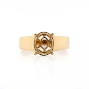 Men's Oval Shape 10x8mm Ring Semi Mount In 14k Yellow Gold, Men Jewelry (50954)