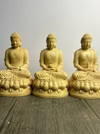 在飛比找樂天市場購物網優惠-木雕坐蓮花佛像如來佛祖阿彌陀佛三寶佛藥師佛家用釋迦摩尼佛神像