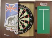 PRO STAR Dart Board Set SPORTS BAR COAT OF ARMS AUSTRALIA CABINET