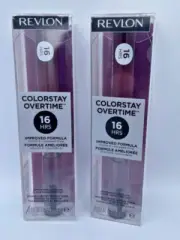 pack of 2 Liquid Lipstick with Clear Lip Gloss by Revlon ColorStay Overtime