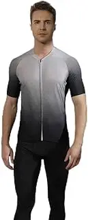 [PARFINER] Cycling Jersey Short Slleve High Elastic Quick Dry Professional Rear Reflective Pockets Full Zipper Bike Clothing