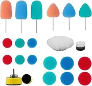 22Pcs Mini Buffing Polishing Pads Kit Reusable Car Detailing Polishing Pad Soft Mini Polishing Foam Pads Wool Buffing Pad Car Headlight Bumper Polishing Pad for Rotary Tool
