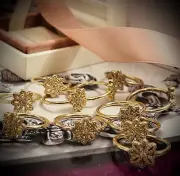 Authentic Pandora 14k Gold “LACE BOTANIQUE” Ring 150182CZ RETIRED 56/7.5 US $400