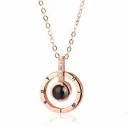 Rose Gold I Love You Projection Necklace 100 Languages Pendant Loving Memory Jewelry AU