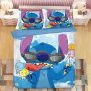 v4900 Bed Sheets Lilo & Stitch Bedding Set 3PCS Duvet Cover Pillowcase Bed Sheets IU4900