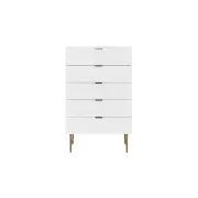 Edinburgh Modern Chest of-5 Drawers Tallboy Storage Cabinet - White - White
