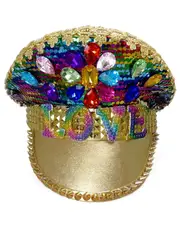 Rainbow Jewels Sequins LOVE Costume Hat