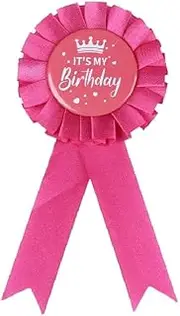 [GFLPO] Birthday King Award Ribbon,Blue Satin Fabric Birthday Men Tinplate Badge Pin,Happy Birthday Boy Party Button Pins,Happy Birthday Party Accessory Brooch Pins